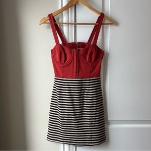 Lush Bodycon Dress with Striped Bottom